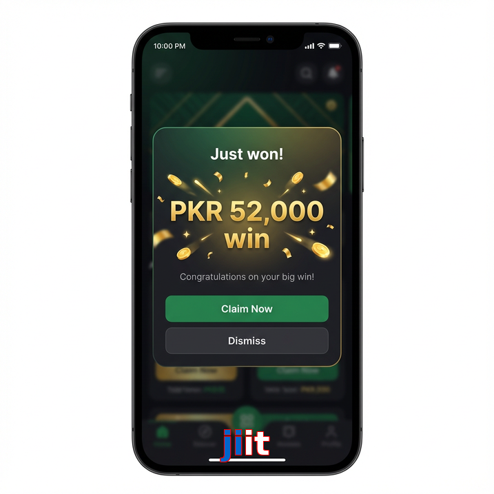 Main screen of Jiit win page for PK players